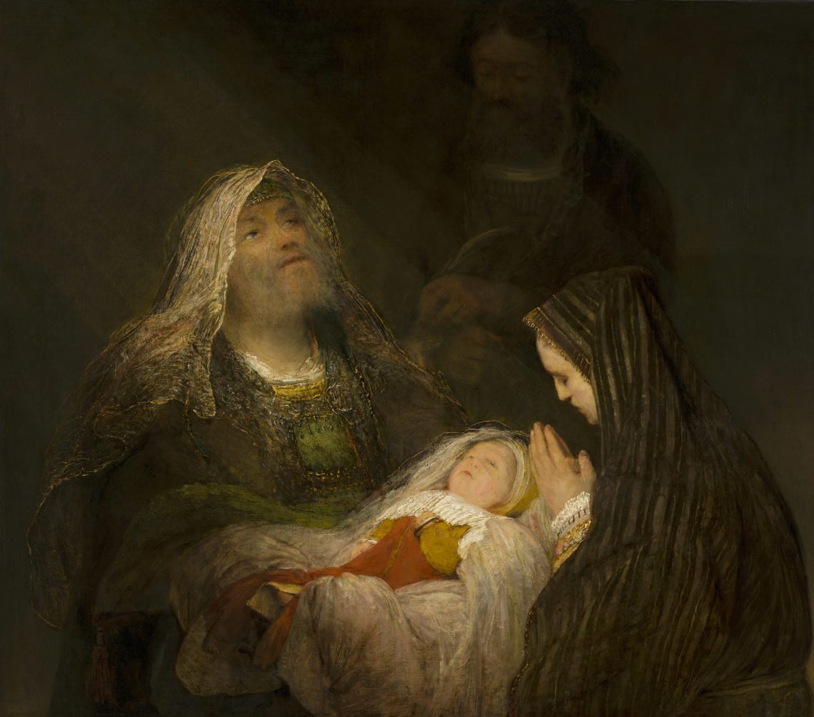 Loflied van Simeon. Arent de Gelder, Mauritshuis, Den Haag