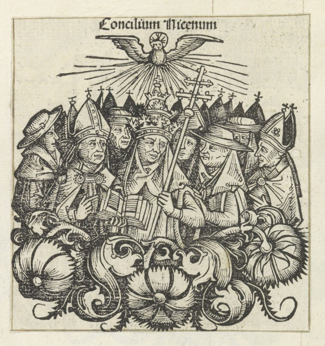 Eerste Concilie van Nicea, Michel Wolgemut (atelier van), 1493. (Rijksmuseum)
