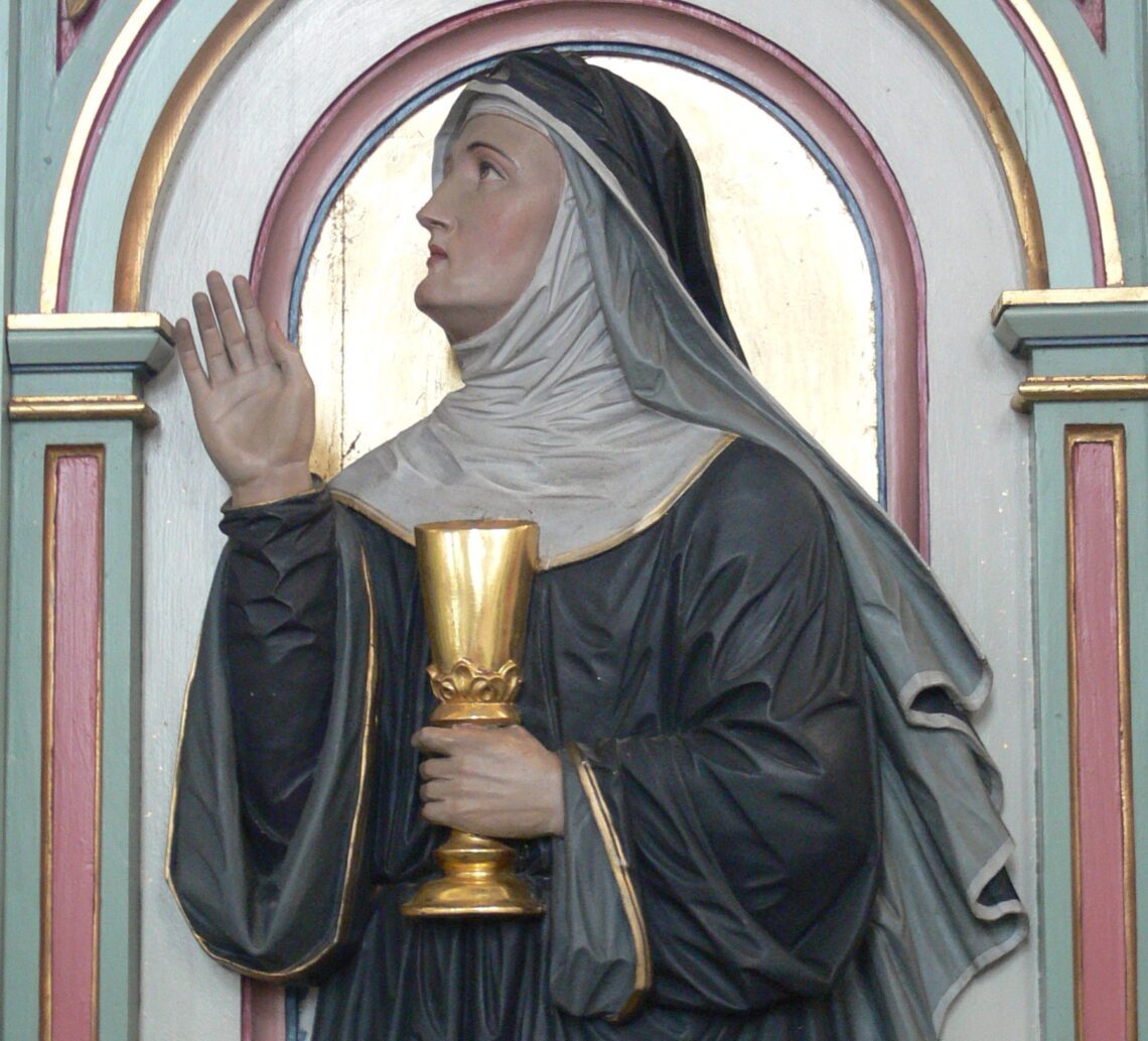 Beeld van Mechthild van Magdeburg