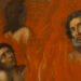 Cathedral Saint Gervais et Saint Protais - Lectoure, France - 05-01-2025: Painting (19th century) of Souls in purgatory fire waiting for the salvation of their souls.